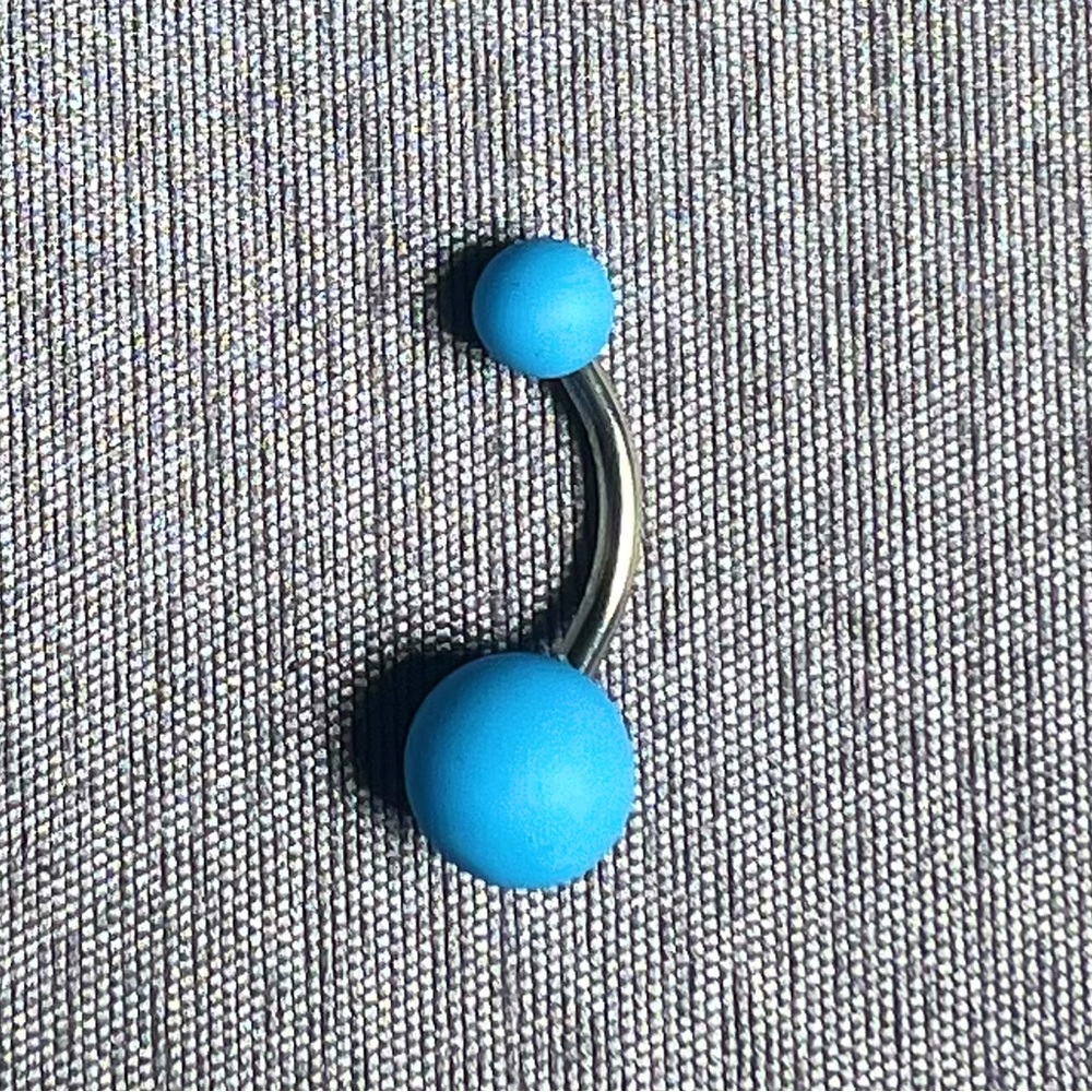 Light Blue 14G Belly Button Ring